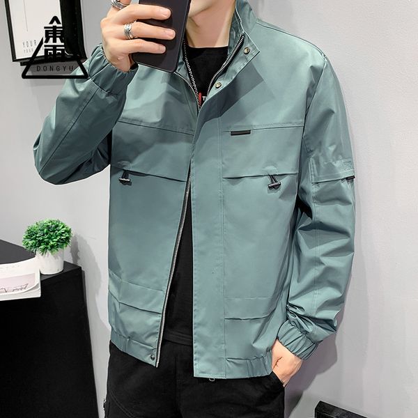 

preferred new korean collar casual jacket work clothes men's coat, Tan;black