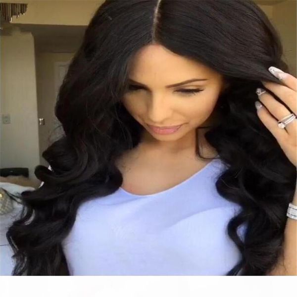

human hair full lace wigs brazilian peruvian malaysian indian cambodian body wave glueless lace front wigs baby for black woman, Black;brown