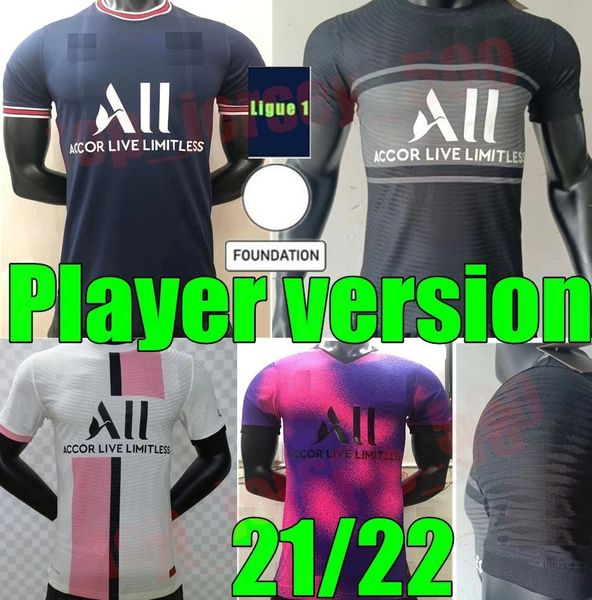 

22 player version soccer jerseys psgs maillots football 2021 2022 sergio ramos mbappe icardi shirt jr men kit sets maillot de foot, Black;yellow