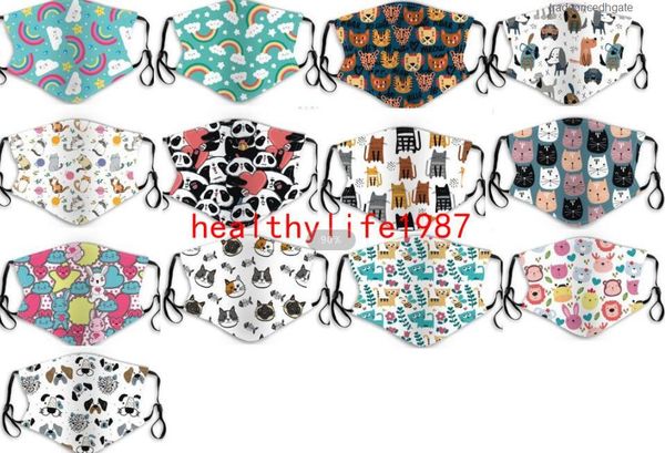 

factoryalsqface pink blue cartoon green kids colorful children masks with filter sheet breather pm2.5 dustproof protect designer ma