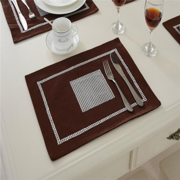 

table napkin 30*40cm coasters velvet fabric placemats for kitchen pads tray mats flannel diamond cup place
