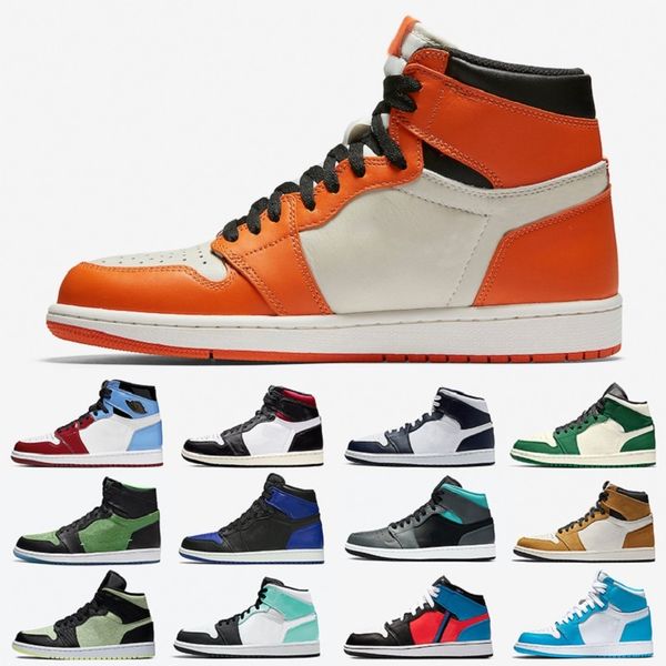 

game royal lakers yellow 1 gotta shine high og mens basketball shoes 1s trainers island green gym red men women sports sneakers, White;red