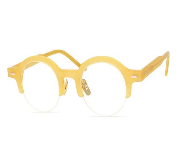 

retro half rim acetate optical eyeglasses frame brand design clear lens goggle myopia eyewear spectacle, Black