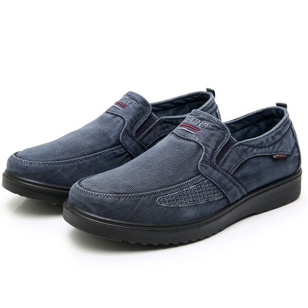 

mens casual shoes canvas denim slip on male shoes spring breathable platform loafers big size 39-47 outdoor sneakers for men y200801, Black