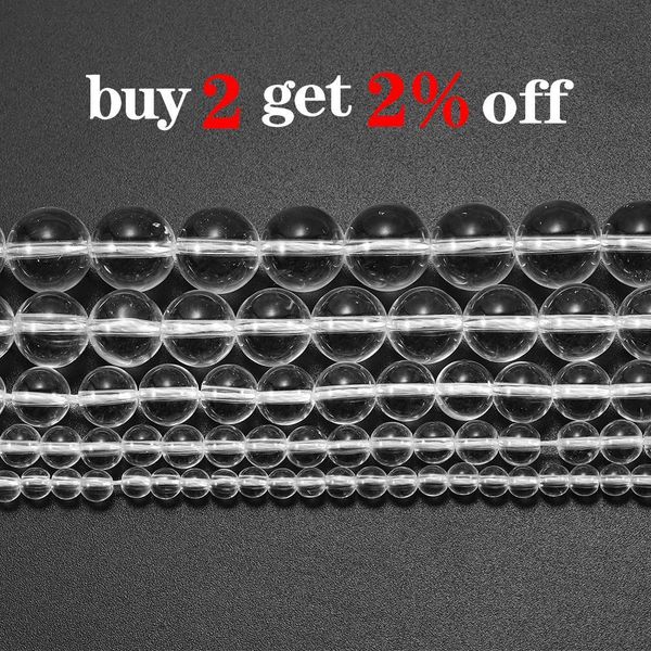 

aaa natural clear rock crystal quartz stone beads white chalcedony loose spacer bead for jewelry making diy bracelet earrings h jllmgz