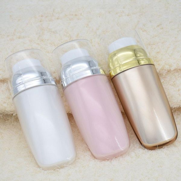 

storage bottles & jars 100 x 30ml empty bb cc face cream acrylic tubes pink gold liquid makeup foundation pump airless travel containers