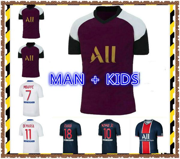 

maillots de football mbappe 20 20 verratti di maria soccer jersey 2020 2021 mbappe icardi marquinhos jersey camisetas de futbol shirt men, Black;yellow