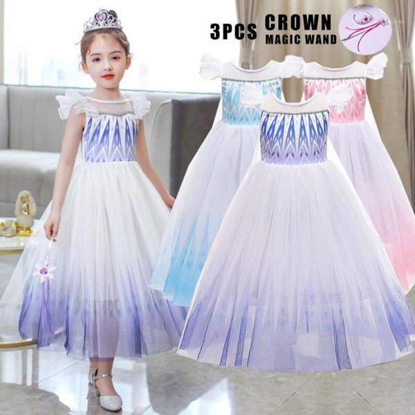 

summer queen cartoon 2 kid dress for girl halloween christmas carnival prom princess dress crystal blue cosplay baptism costume1, Red;yellow