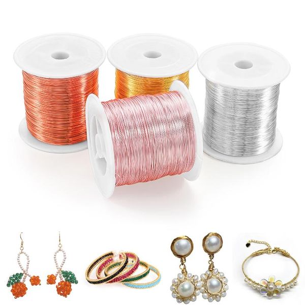 

60-640 м / лот 0,3-1 мм медная проволока colorfast colorfast бисером шнур шнурки для ювелирных изделий для diy craft charting ювелирные изде, White;red