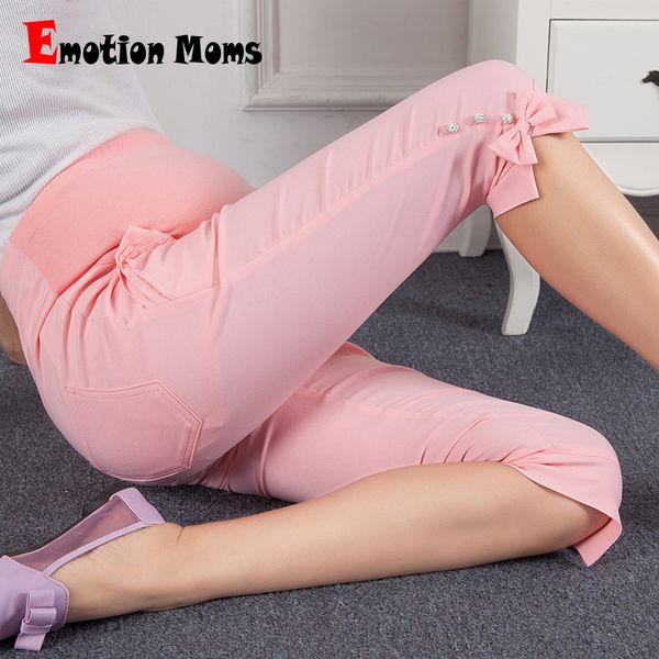 Emotion Moms Родильные брюки Летние Брюки для беременных Брюки с высокой талией Беременность Брюки для беременных Беременные Беременность Одежда LJ201120