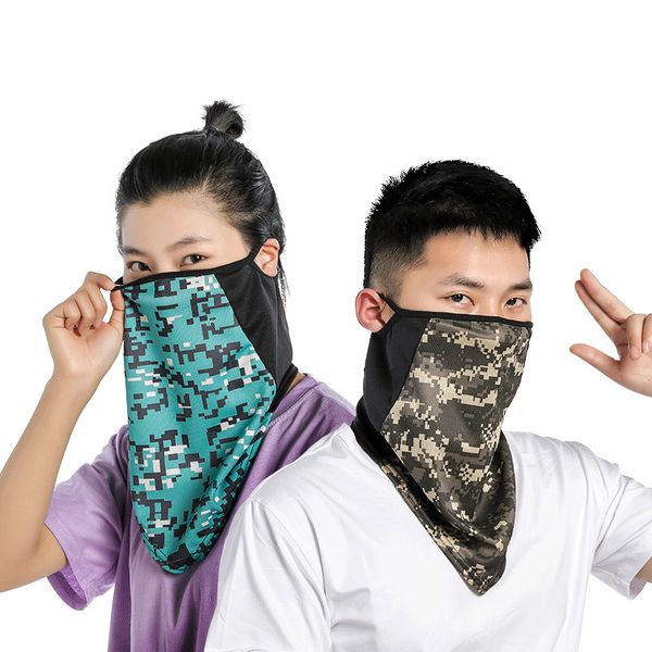 

outdoor sports ice silk scarf dustproof and windproof cycling mask collar mens womens face towel bicycle triangle scarf dropshipping q3101, Black