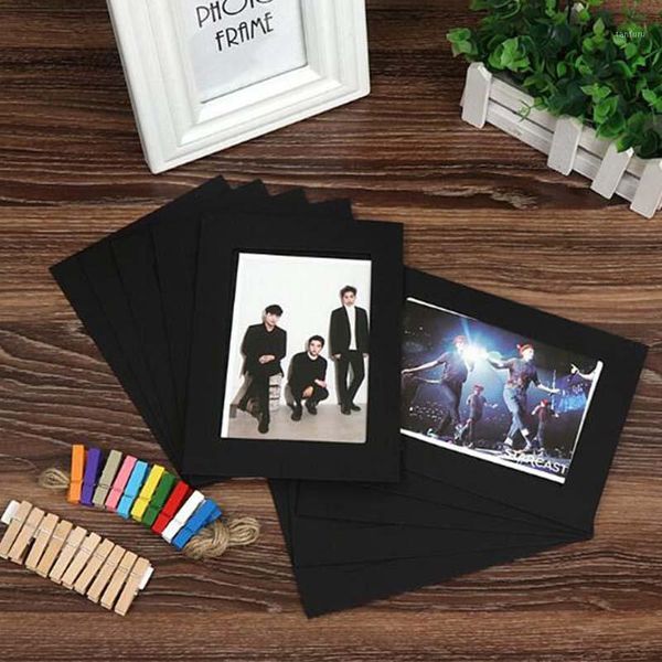 

8inch/10pcs combination paper p frame with clips and 2 m rope p wall hanging picture diy home decoration1