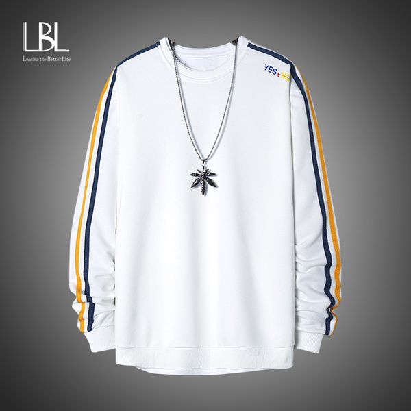 

lbl mens stripe sweatshirts 2021 spring new casual embroidery fleece tracksuits men solid hoodies streetwear mens sweatshirts, Black