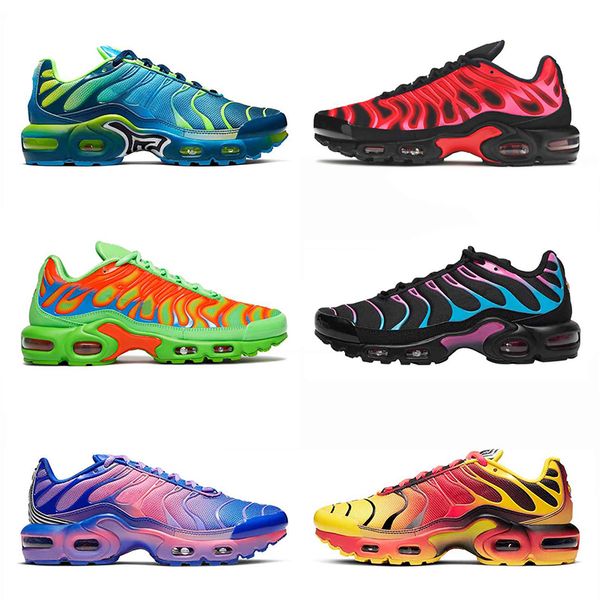 

2021 New Arrival tn plus se Running Shoes Top Quality Men Women Miami Vice Fade Chrome Yellow Bright Green Sports Sneakers Chaussures 36-46, White;red