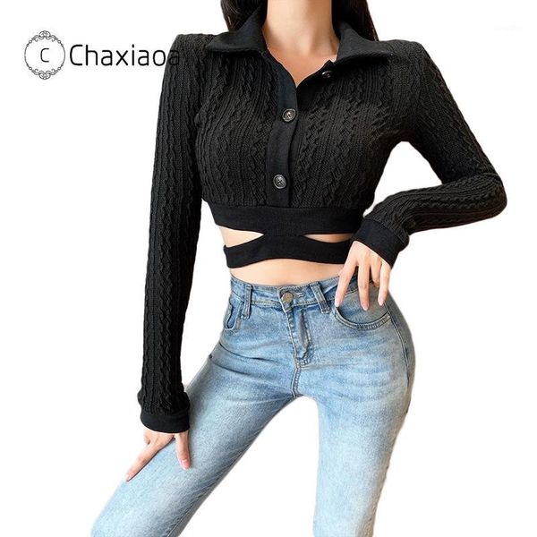 

chaxiaoa 2020 fall long sleeve womens sweaters pullovers crop women clothing mujer sueteres fashion solid sweaters x2711, White;black