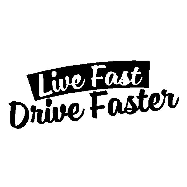 

14.8cm*6cm fun live fast drive fast vinyl car sticker decal black silver c15-3005