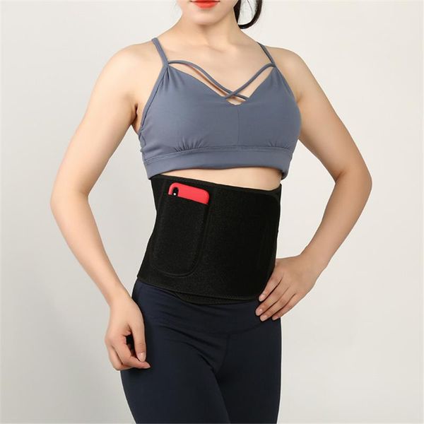 

waist support nano silver coating back belt with phone pocket for fitness bodyshaping perspiration and corset abdomen in sports, Black;gray