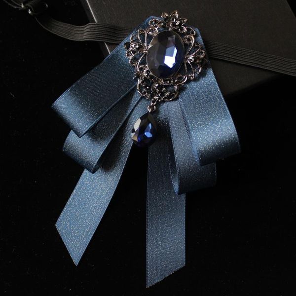 

neck ties vintage crystal fabric bow tie brooch korean fashion bowties neckties for man ribbon shirt collar luxulry jewelry accessories, Blue;purple