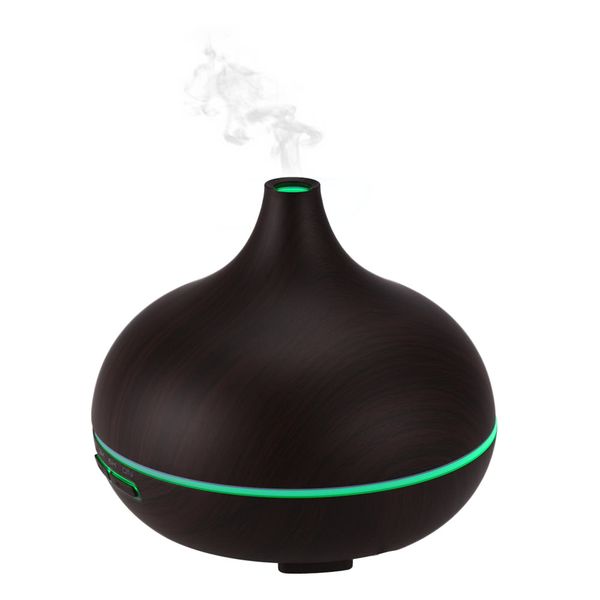 

anself 300ml cool mist humidifier digital printed wood grain ultrasonic aroma essential oil diffuser 7 colors led light air humidifier for h