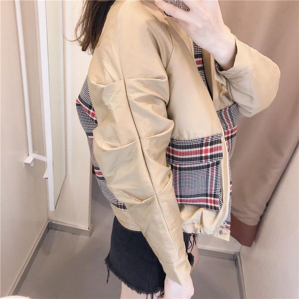 

women's suits & blazers baseball jacket autumn and winter versatile thickening 2021 korean loose cotton, White;black