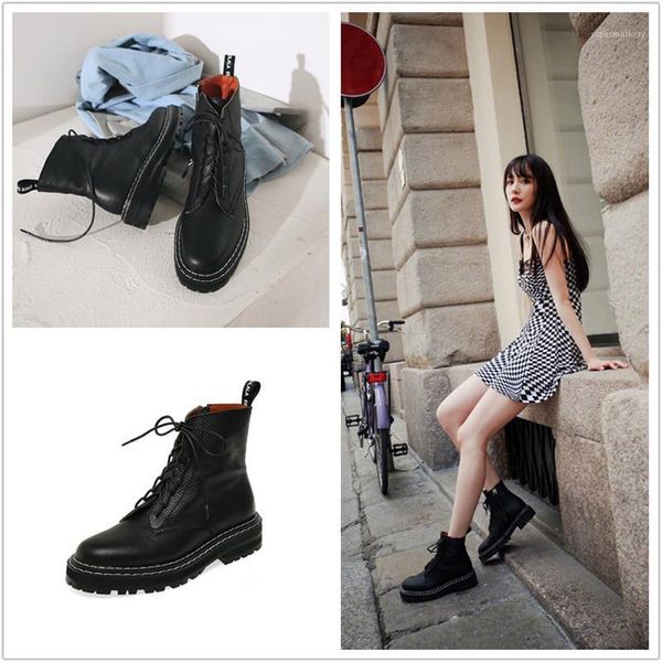 

boots short boots woman genuine leather chalaza locomotive england code1, Black