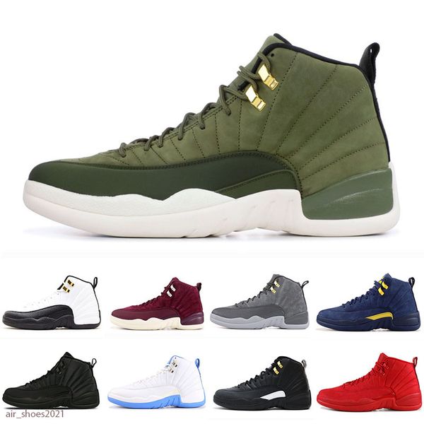 

fashion 12 university gold 12s men shoes indigo reverse flu game dark concord platform mens trainers sports sneakers, White;red