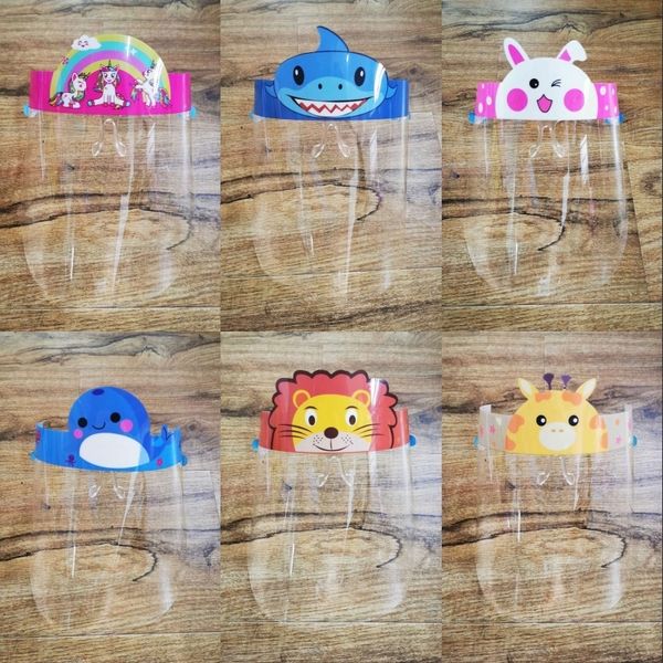 

styles cartoon transparent 9 kids dhl protective masks with frame dustproof anti-fog full face shield windproof pet part