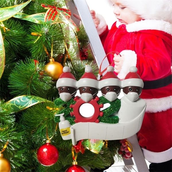 

party quarantine santa fashion7wccblack decoration 2020 person christmas personalized family of ornament pandemic with f