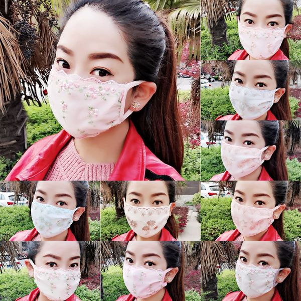 

designer lace fashion face women summer thin section washable easy to breathe dustproof breathable cloth mask female ant oiceo