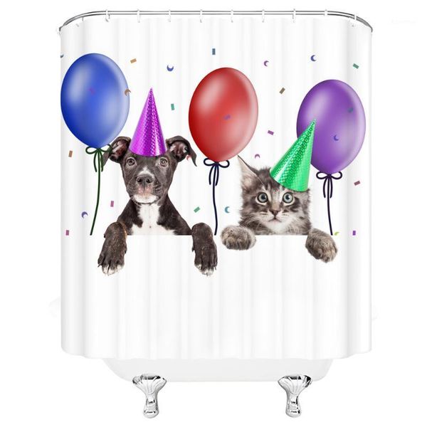 

christmas dog waterproof and mildew proof fabric shower curtain bathroom 72 "x 72" w / 12 hook delivery1