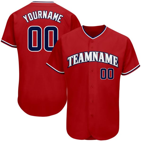 

custom red navy-white-005 authentic baseball jersey, Blue;black