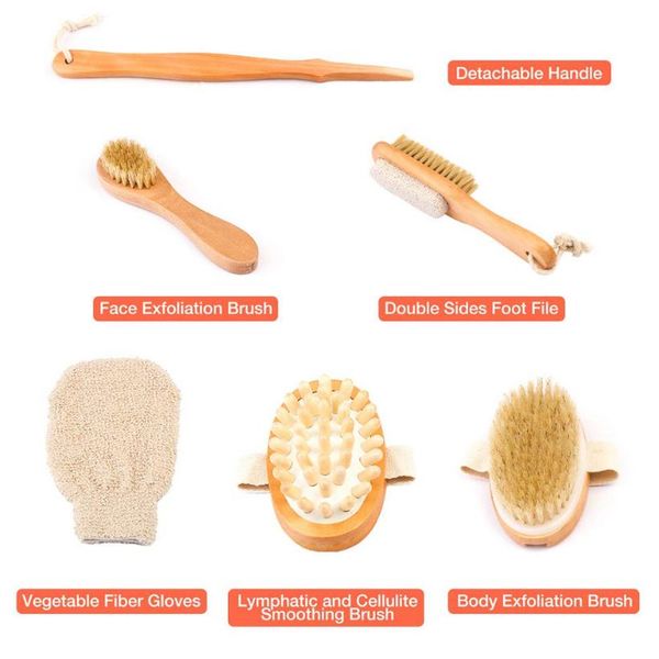 

treesmile wooden bath brush long handle wooden back massage bath brush body clean brush natural bristle body dry d30 wmtzig