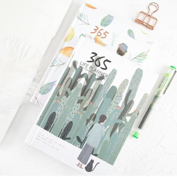 

365 days cute journal notebook planner colored inner page notepad daily yearly plan agenda stationry school office supplies new, Purple;pink