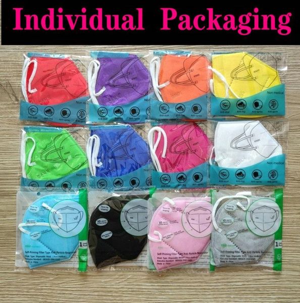 

kf94 kn95 ffp2 ce face mask eu whitelist black and kids colorful mask respirator filter ear-hook dustroof 5 layer protective dhl