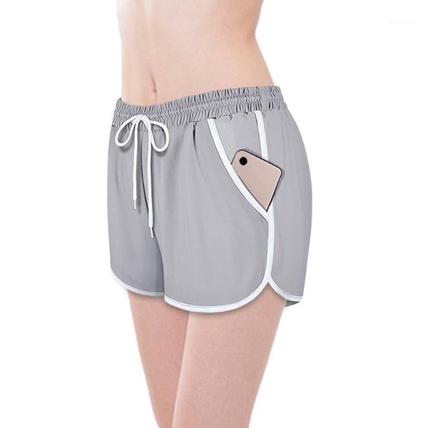 

yoga outfits women mesh shorts summer high waist running quick dry gym loose wide leg fitness clothing jogging1, White;red