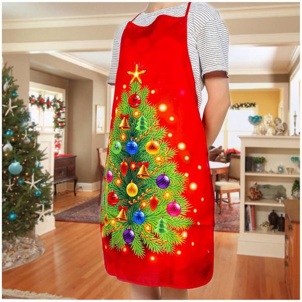 

aprons merry christmas santa claus big pocket kitchen baking restaurant dinner party decor ball ornament