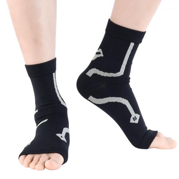 

compression sleeve women / men thin breathable anti-sweat ankle support socks cover for plantar fasciitis hf1, Blue;black