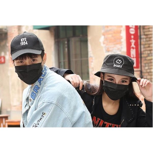 

500pcs 50pcs shipping lot disposable black face masks loop 3 ply breathable comfortable for blocking dust airoutleturzr