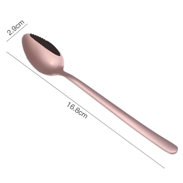 

grapefruit spoon polished 304 stainless steel serrated edge design long handle fruit ice dessert spoon kitchen gadget h bbylqb