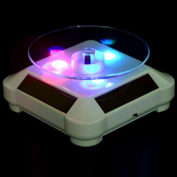 

jewelry pouches, bags 2 pcs solar powered rotary display stand turn table for supermarkets retailing stores exhibitions gold & silver color, Pink;blue