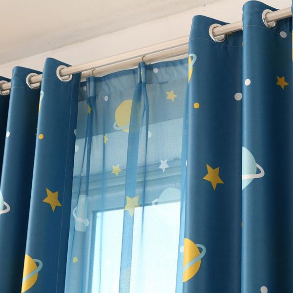 

curtain voile curtain solid color shading cloth thickened curtains blue planet home 250cm x 100cm drop shipping aug8