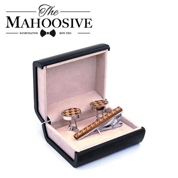 

wood cufflinks tie clips set french men wood gift alloy copper necktie bar groom wedding business party wooden neck tie bar q wmtjlr, Black;gray