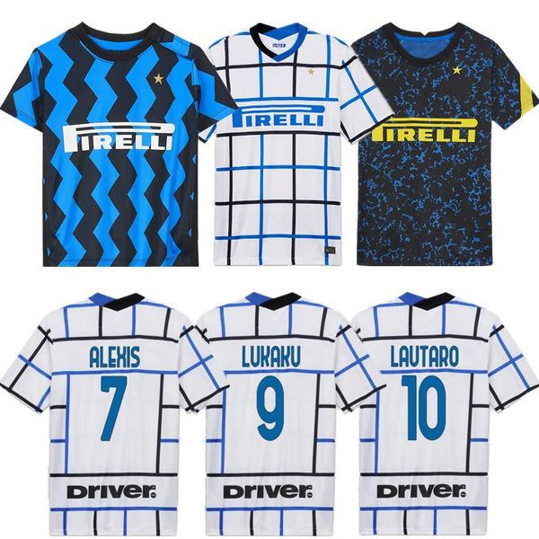 

kids inter alexis lukaku lautaro soccer jerseys 2020 21 skriniar pre-match shirts godin sensi barella eriksen vecino football shirt, Black
