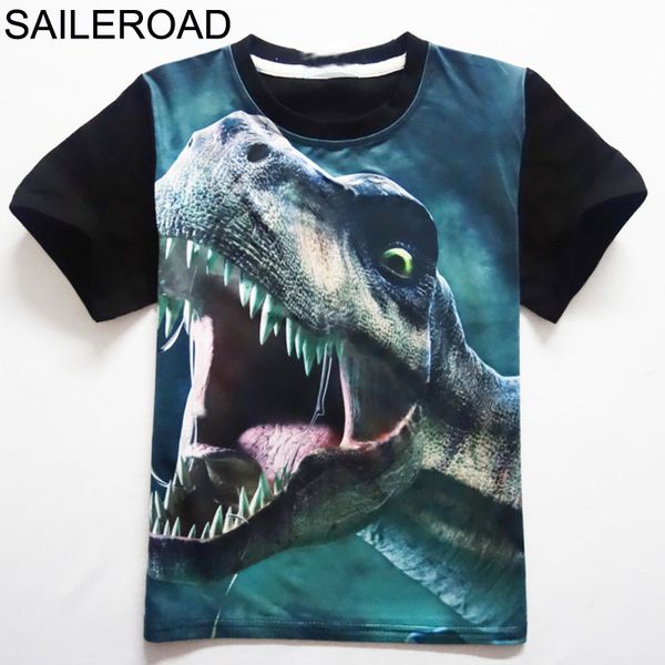 

4-11years old children kids shorts tees t shirt summer teenager boys girls t-shirt for dinosaur summer shirts saileroad y200704, Blue