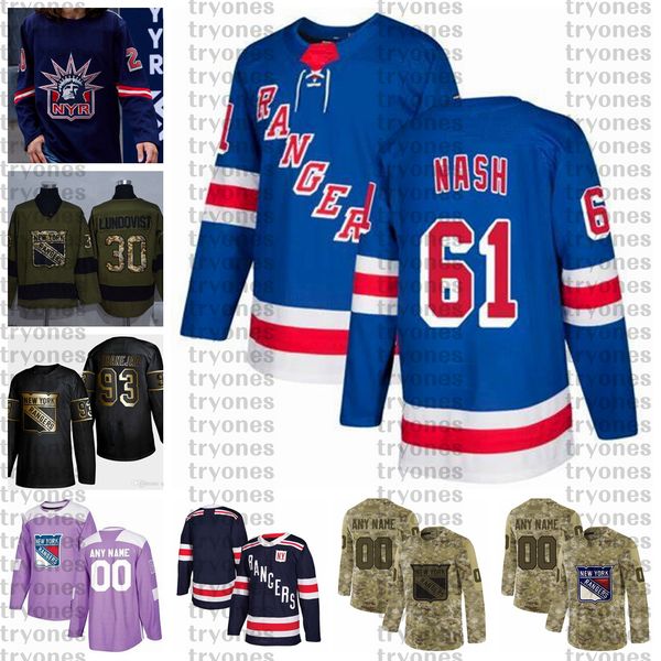 

2021 reverse retro customize 61 rick nash new york rangers hockey jersey golden edition camo veterans day fights cancer stitched jersey, Black;red
