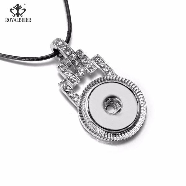 

pendant necklaces royalbeier love lock snap buttons fit 18mm snaps diy leather necklace charms jewelry for women collier, Silver