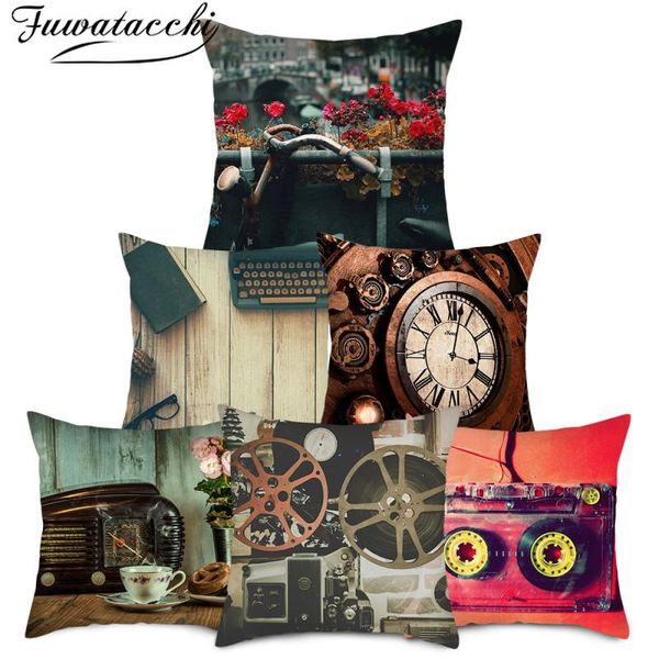 

fuwatacchi camera bike pillow covers linen vintage car printed cushion covers funda cojin for home sofa decor pillow cases