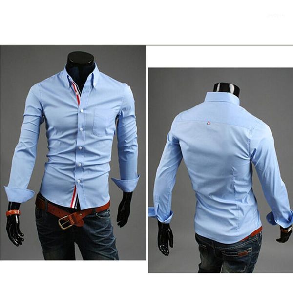 Camicia elegante da uomo con bottone polsino normale di lusso all'ingrosso 2016 Camicia informale casual di alta qualità sottile non stirata a maniche lunghe di nuova moda 3XL1