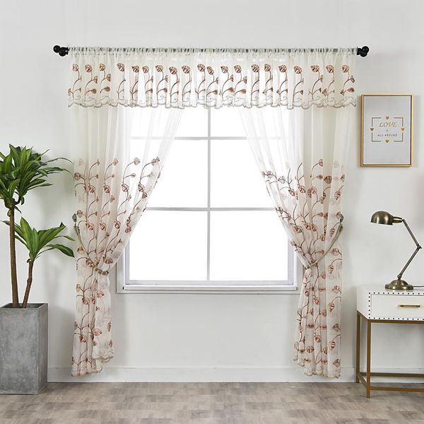 

kitchen curtains rustic decorations for home window curtain living room embroidered pastoral voile