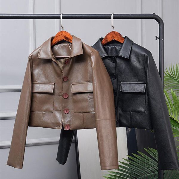 

new women coat autumn winter faux soft leather jackets coats lady black pu motorcycle streetwear leather short jacket